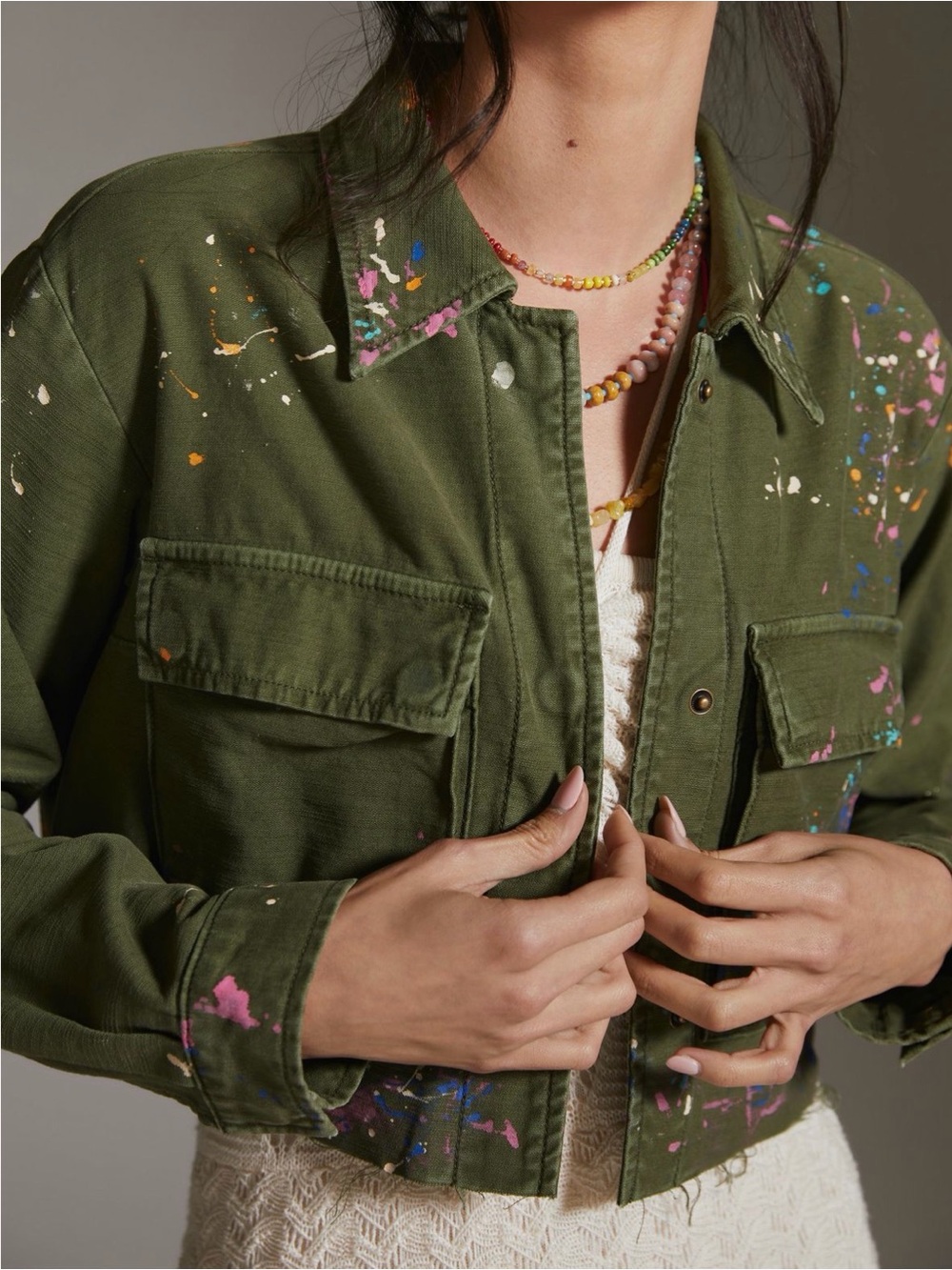 Pilcro Cropped Utility Jacket - Medium
